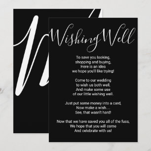 Einfache minimale schwarze weiße Typografie Wunsch Einladung