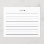 Einfache Minimale Script-Brautparty-Rezept-Karte (Rückseite)