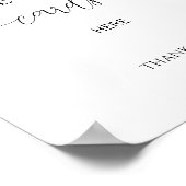 Einfache Minimale Script-Brautparty-Rezept-Karten Poster (Ecke)