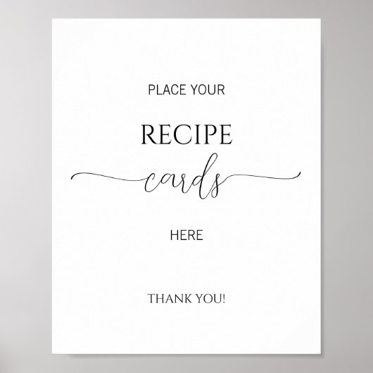 Einfache Minimale Script-Brautparty-Rezept-Karten Poster (Vorne)