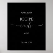 Einfache Minimale Script-Brautparty-Rezept-Karten Poster (Vorne)