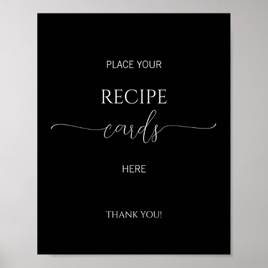 Einfache Minimale Script-Brautparty-Rezept-Karten Poster (Vorne)
