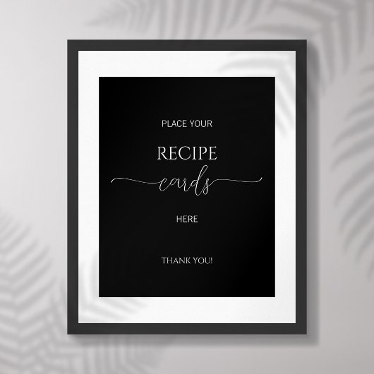 Einfache Minimale Script-Brautparty-Rezept-Karten Poster