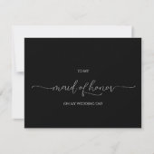 Einfache Minimale Script-Trauzeugin dank YouCard Einladung (Vorderseite)