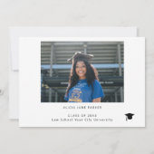 Einfache minimale Skript 2 Foto Abschluss vielen D Einladung (Rückseite)