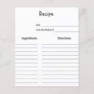 einfache minimale Skript-Brautabschieds-Rezeptkart