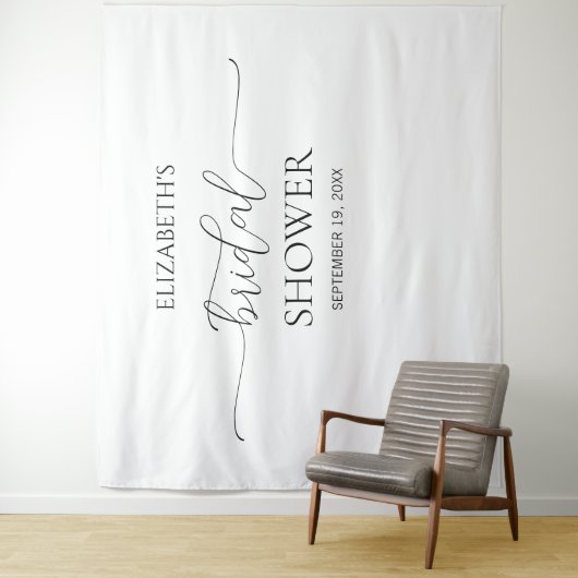 Einfache minimale Skript-Brautparty-Hintergrund Wandteppich (Beispiel)