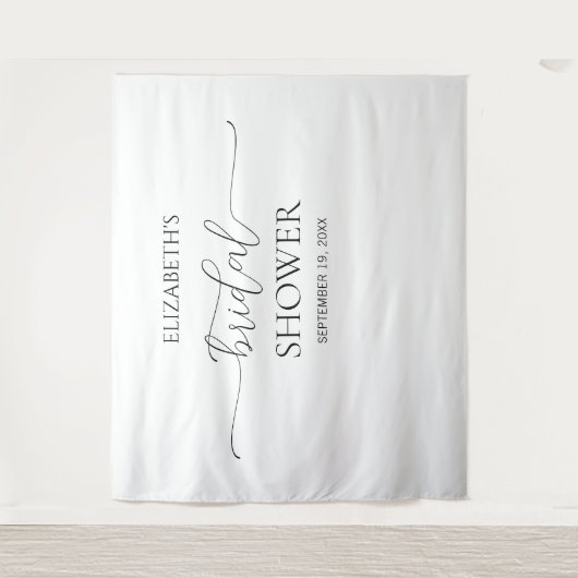 Einfache minimale Skript-Brautparty-Hintergrund Wandteppich (Vorderseite)