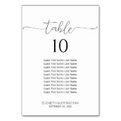 Einfache minimale Skriptsitzkarte Tischnummer (Rückseite)