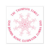 Einfache minimale Snowflake-Adresse Winterurlaub Permastempel (Design)