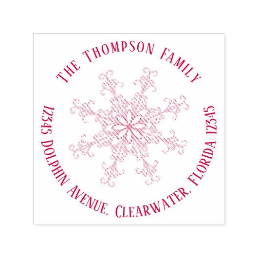 Einfache minimale Snowflake-Adresse Winterurlaub Permastempel (Design)