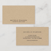 Einfache minimale Tan Kraft sieht rustikal aus Visitenkarte (Vorne/Hinten)