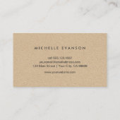 Einfache minimale Tan Kraft sieht rustikal aus Visitenkarte (Rückseite)