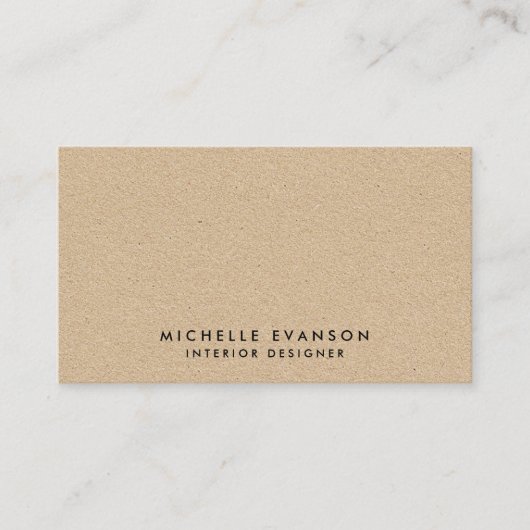 Einfache minimale Tan Kraft sieht rustikal aus Visitenkarte (Vorderseite)