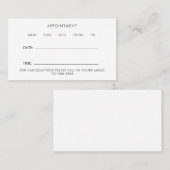 Einfache minimale Terminkarte für jedes Geschäft (Vorne/Hinten)