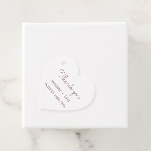 einfache minimale Text Rose Gold Hochzeit danke fa Geschenkanhänger (Beispiel)