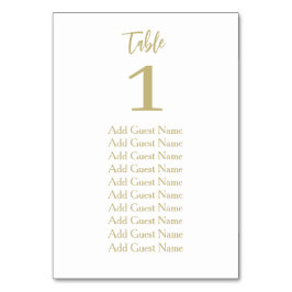 Einfache minimale Tischnummer