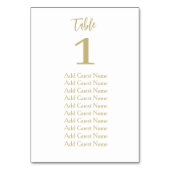 Einfache minimale Tischnummer (Rückseite)