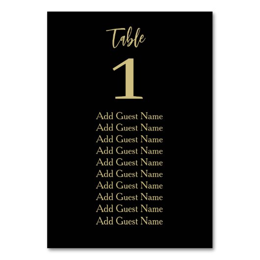 Einfache minimale Tischnummer (Rückseite)