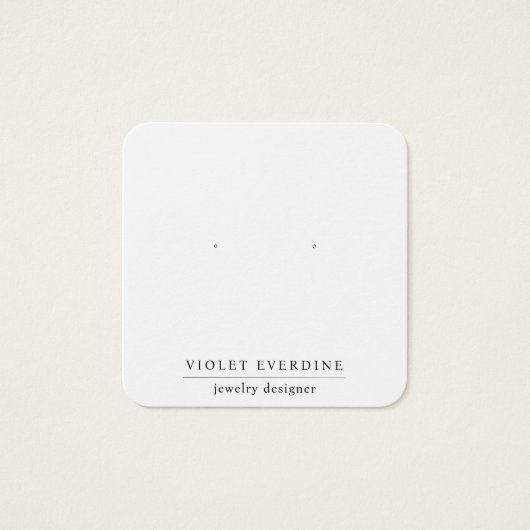Einfache minimale Typografie-Earring-Display-Karte (Vorderseite)