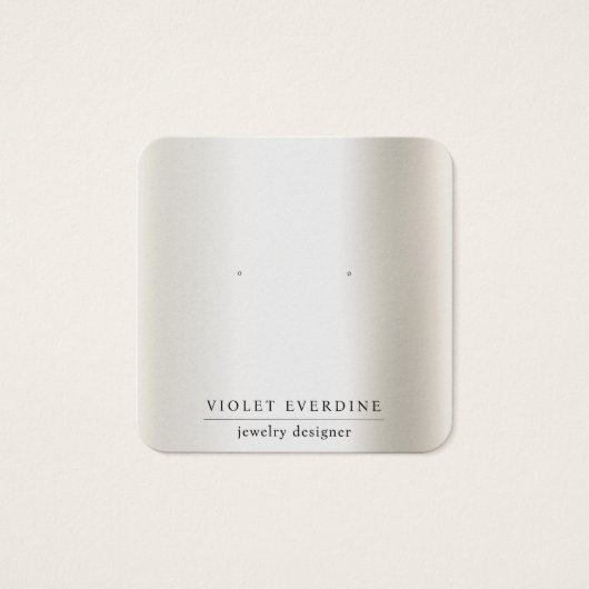 Einfache minimale Typografie-Earring-Display-Karte (Vorderseite)