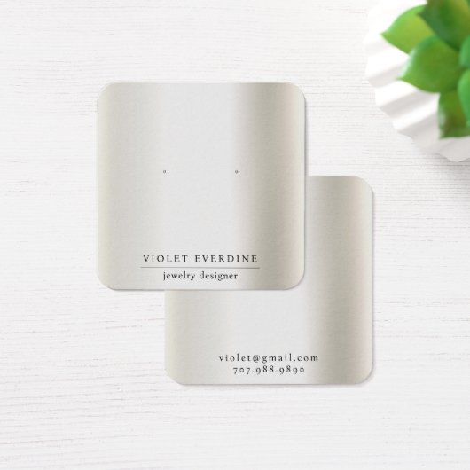 Einfache minimale Typografie-Earring-Display-Karte (Schreibtisch)