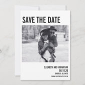 Einfache Minimale Typografie-Foto Save the Date-Ka Date (Vorderseite)
