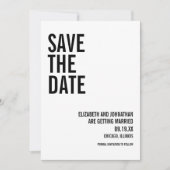 Einfache Minimale Typografie-Foto Save the Date-Ka Einladung (Vorderseite)