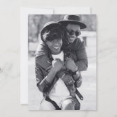 Einfache Minimale Typografie-Foto Save the Date-Ka Einladung (Rückseite)