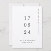 Einfache minimale typografische Hochzeit speichern Save The Date (Vorderseite)