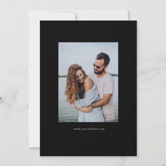 Einfache minimale typografische Hochzeit speichern Save The Date (Rückseite)