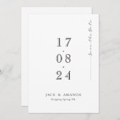 Einfache minimale typografische Hochzeit speichern Save The Date (Vorne/Hinten)