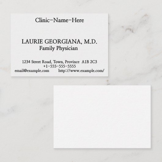 Einfache, minimale Visitenkarte (Vorne/Hinten)