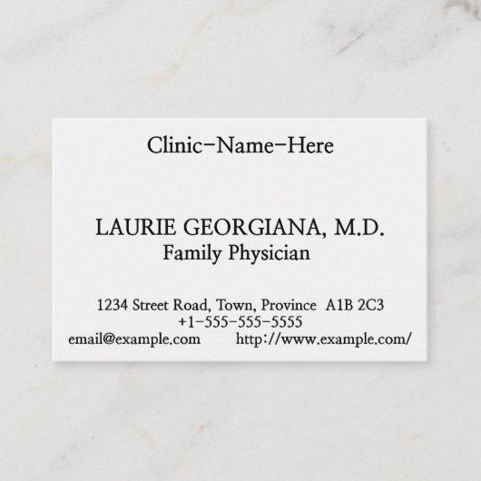 Einfache, minimale Visitenkarte (Vorderseite)