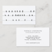 Einfache Minimale Vogelarten auf Wires| Visitenkar Visitenkarte (Vorne/Hinten)