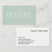 Einfache minimale weiche Minze grüne Logo-Beruflic Visitenkarte (Vorne/Hinten)