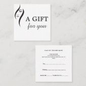 Einfache minimale Weiß- und Schwarz-Schönheitsalon Rabattkarte (Vorne/Hinten)