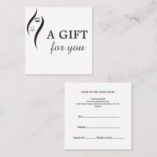 Einfache minimale Weiß- und Schwarz-Schönheitsalon Rabattkarte (Vorne/Hinten)