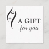 Einfache minimale Weiß- und Schwarz-Schönheitsalon Rabattkarte (Vorderseite)