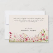 Einfache minimale Wildblume Creamy Vielen Dank Karte (Rückseite)