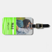 Einfache minimale Zugabe Foto Monogramm Wasser Gepäckanhänger (Vorderseite horizontal)