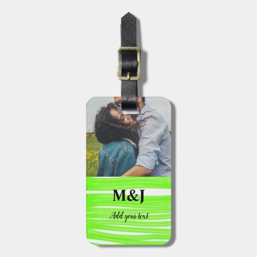 Einfache minimale Zugabe Foto Monogramm Wasser Gepäckanhänger (Vorderseite vertikal)