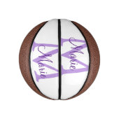 einfache minimale Zugabe Name Monogram Pink Rot Mini Basketball (Vertikal)