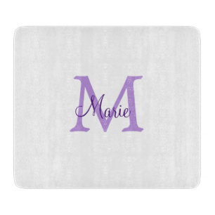 einfache minimale Zugabe Name Monogram Pink    Rot Schneidebrett