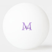 einfache minimale Zugabe Name Monogram Pink Rot Tischtennisball (Rückseite)