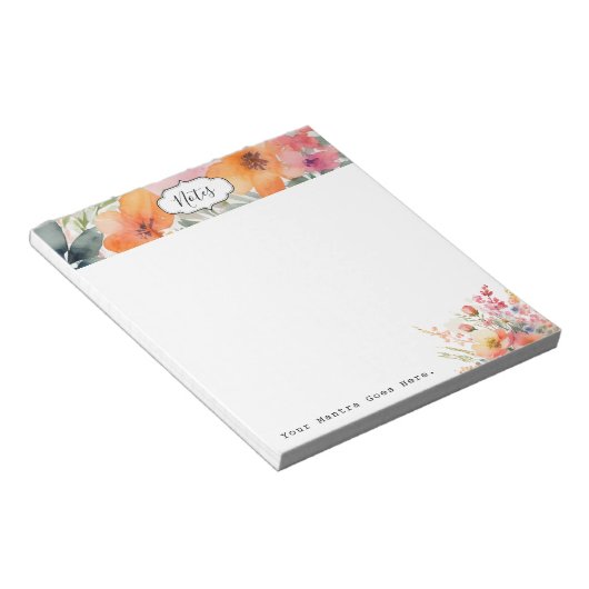 Einfache Minimalfloral täglich Notizblock (angewinkelt)