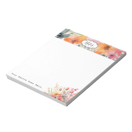 Einfache Minimalfloral täglich Notizblock (Rotiert)