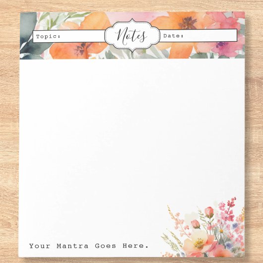 Einfache Minimalfloral täglich Notizblock