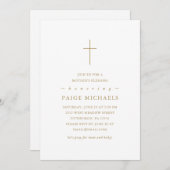 Einfache Minimalis kreuzen den Segen der Christlic Einladung (Vorne/Hinten)