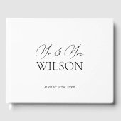 Einfache Minimalistin Schwarz & Weiß Hochzeit Gästebuch (Vorderseite)